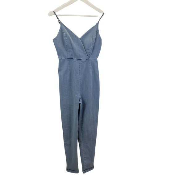 Haute Monde Pants - Haute Monde Chambray Sleeveless Jumpsuit